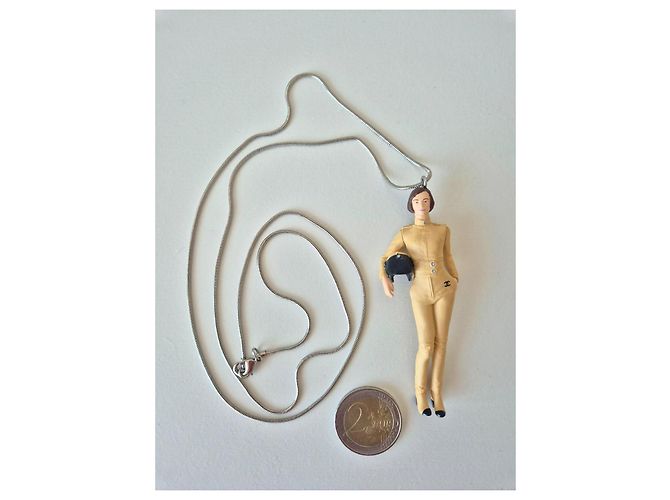 Collana Figurine Chanel Nero Beige - vista 6