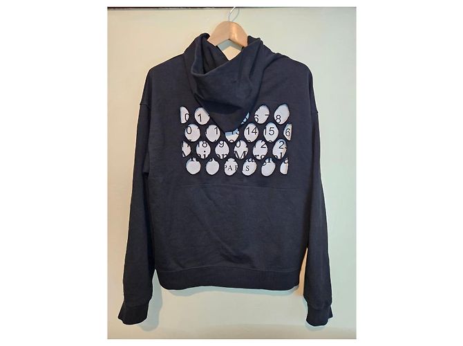 Maison Martin Margiela Maison Margiela Sudadera con Capucha de Algodón Negro Estampado Numérico - vista 12