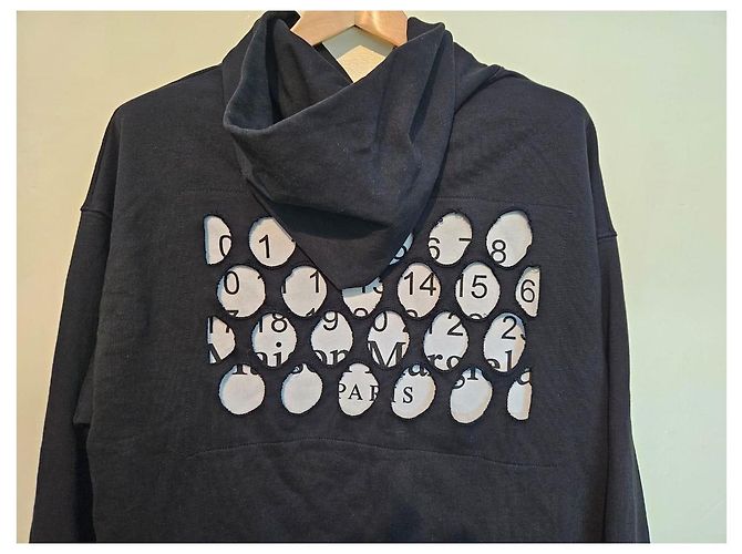 Maison Martin Margiela Maison Margiela Sudadera con Capucha de Algodón Negro Estampado Numérico - vista 6