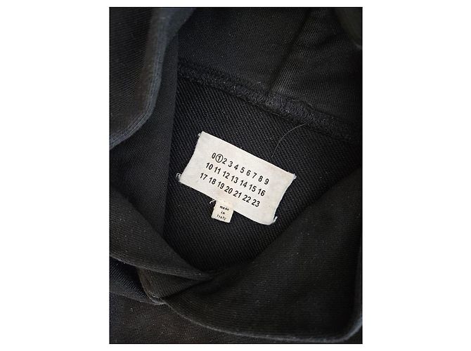 Maison Martin Margiela Maison Margiela Sudadera con Capucha de Algodón Negro Estampado Numérico - vista 7