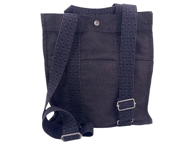 Hermès Hermes Grey Canvas Herline Sac A Dos MM Backpack Bag Grigio - vista 3