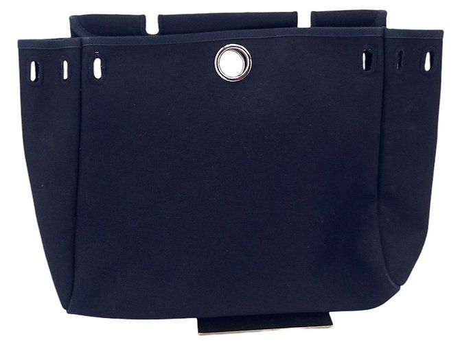 Hermès Hermes Vintage Herbag PM 2 in 1 Satchel in tela beige e nera - vista 4