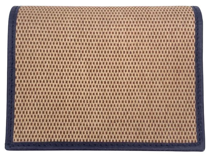Horsebit 1955 Gucci Portafoglio compatto bifold 1955 in pelle beige e blu con morsetto - vista 2
