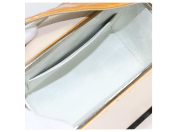 CHANEL Matelasse Vanity Box Patent leather Yellow Silver CC - vista 11