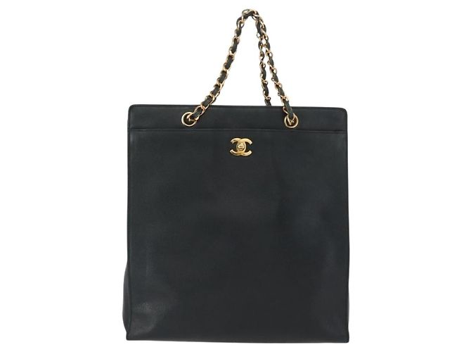 CHANEL Chain Hand Bag Caviar Skin Green Gold CC - vista 13
