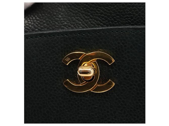 CHANEL Chain Hand Bag Caviar Skin Green Gold CC - vista 17