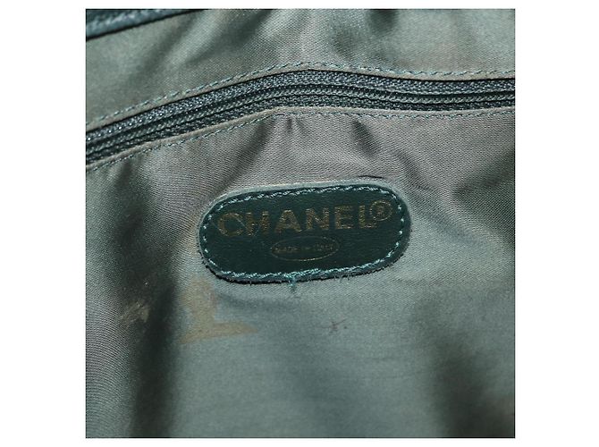 CHANEL Chain Hand Bag Caviar Skin Green Gold CC - vista 18