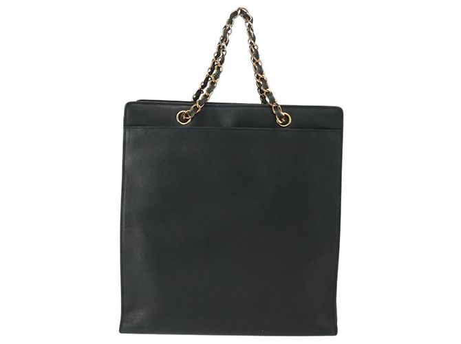 CHANEL Chain Hand Bag Caviar Skin Green Gold CC - vista 2