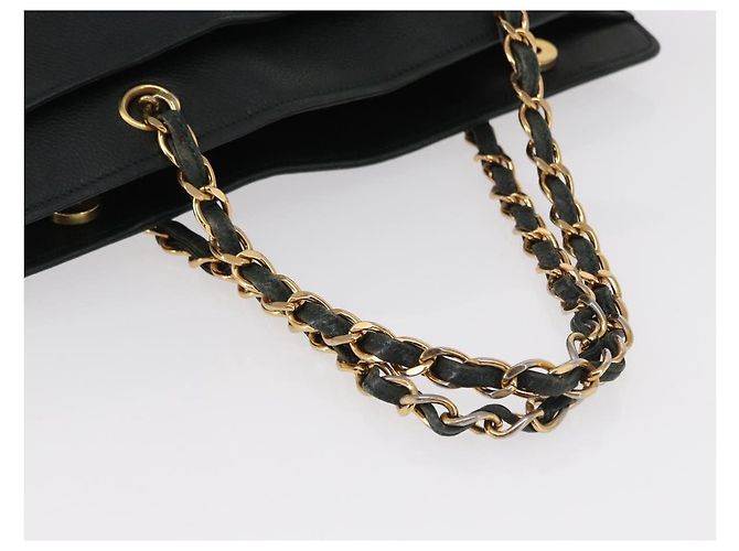 CHANEL Chain Hand Bag Caviar Skin Green Gold CC - vista 7