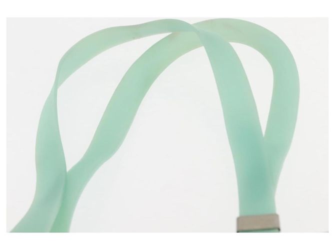 CHANEL Tote Bag rubber Turquoise Blue CC - vista 14