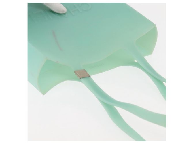 CHANEL Tote Bag rubber Turquoise Blue CC - vista 7