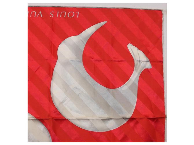 LOUIS VUITTON LV Cup 2000 Scarf Silk Red LV - vista 3