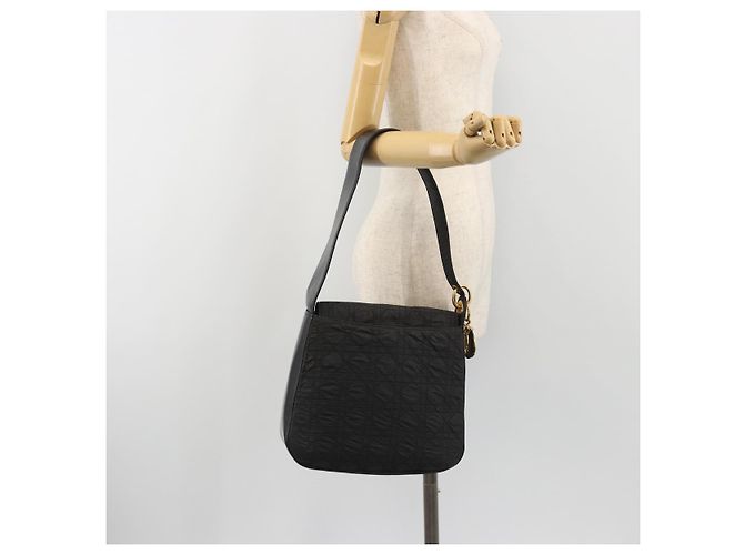 Christian Dior Canage Shoulder Bag Nylon Black Gold - vista 22