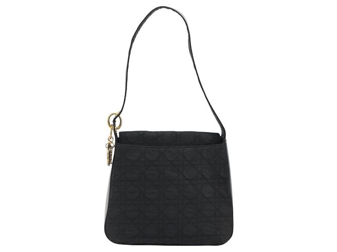 Christian Dior Canage Shoulder Bag Nylon Black Gold - vista 3