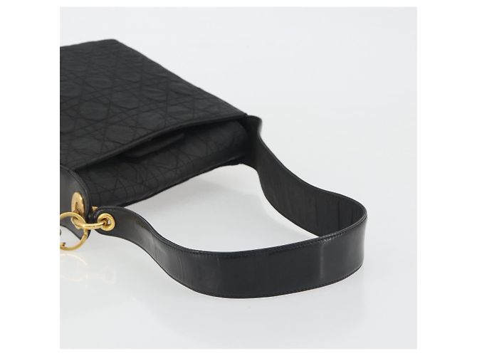Christian Dior Canage Shoulder Bag Nylon Black Gold - vista 7