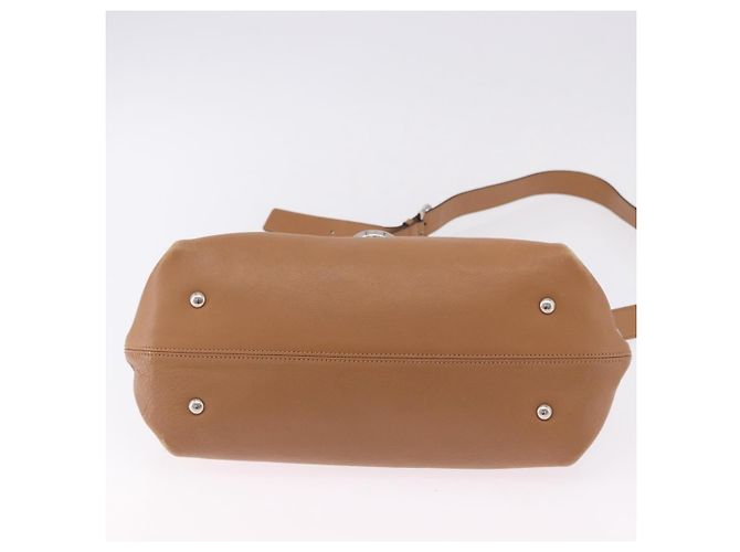 Salvatore Ferragamo Sofia Gancini Hand Bag Leather 2way Beige Silver - vista 12
