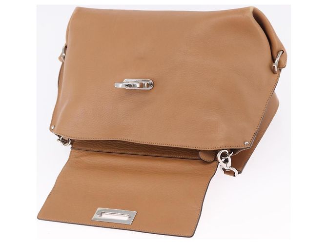 Salvatore Ferragamo Sofia Gancini Hand Bag Leather 2way Beige Silver - vista 18