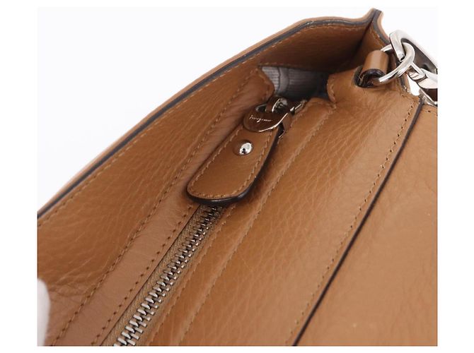 Salvatore Ferragamo Sofia Gancini Hand Bag Leather 2way Beige Silver - vista 20