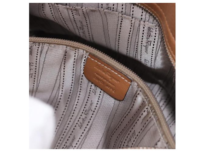 Salvatore Ferragamo Sofia Gancini Hand Bag Leather 2way Beige Silver - vista 27