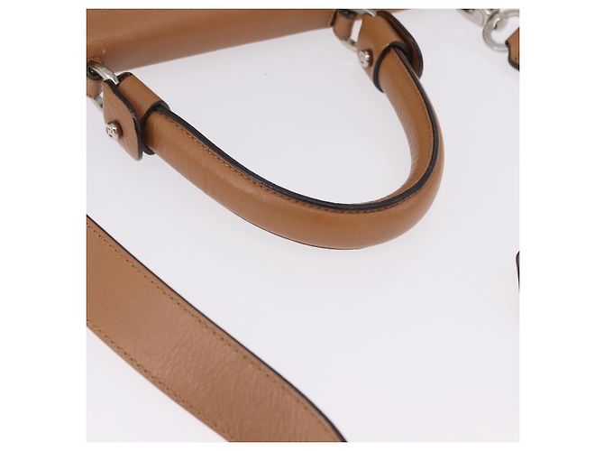 Salvatore Ferragamo Sofia Gancini Hand Bag Leather 2way Beige Silver - vista 8