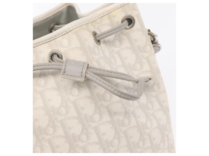 Christian Dior Trotter Romantic Chain Shoulder Bag PVC White Silver - vista 10