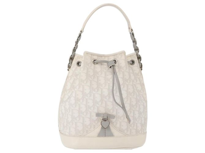 Christian Dior Trotter Romantic Chain Shoulder Bag PVC White Silver - vista 13