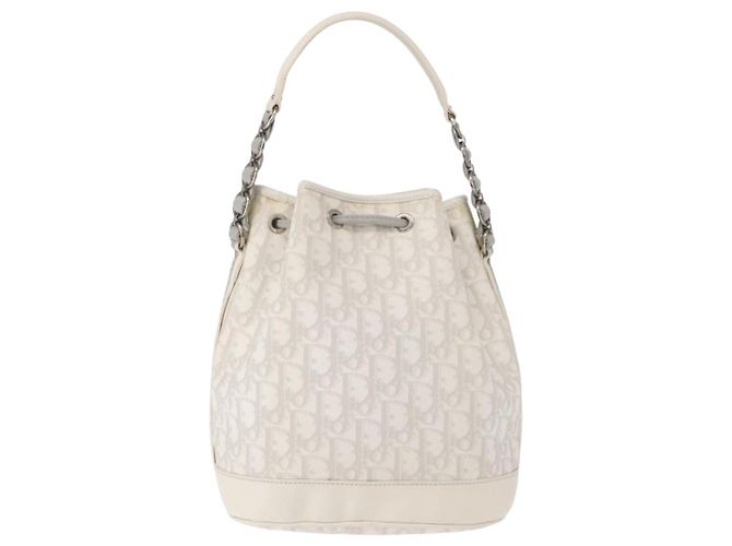 Christian Dior Trotter Romantic Chain Shoulder Bag PVC White Silver - vista 2