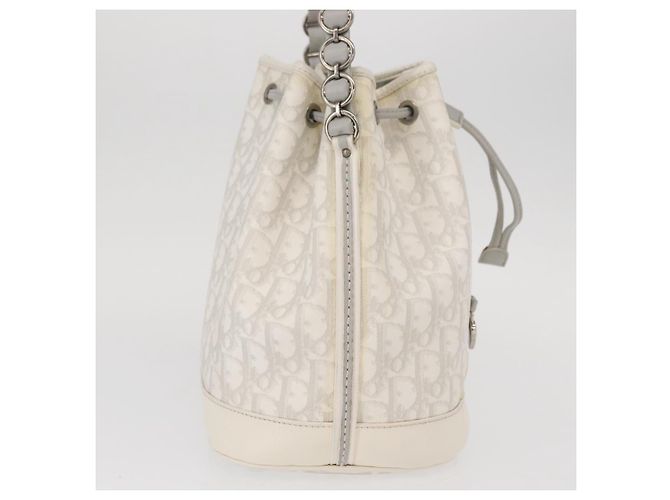 Christian Dior Trotter Romantic Chain Shoulder Bag PVC White Silver - vista 4
