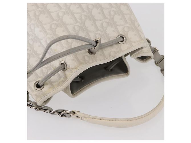 Christian Dior Trotter Romantic Chain Shoulder Bag PVC White Silver - vista 6