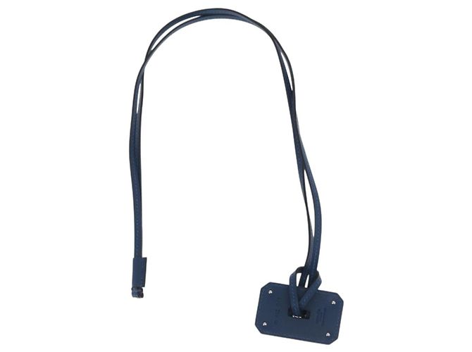 Hermès HERMES Okelley GM Necklace Leather Navy - vista 7