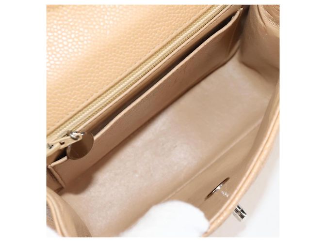 CHANEL Mini Matelasse 17 Chain Shoulder Bag Caviar Skin Beige CC - vista 11