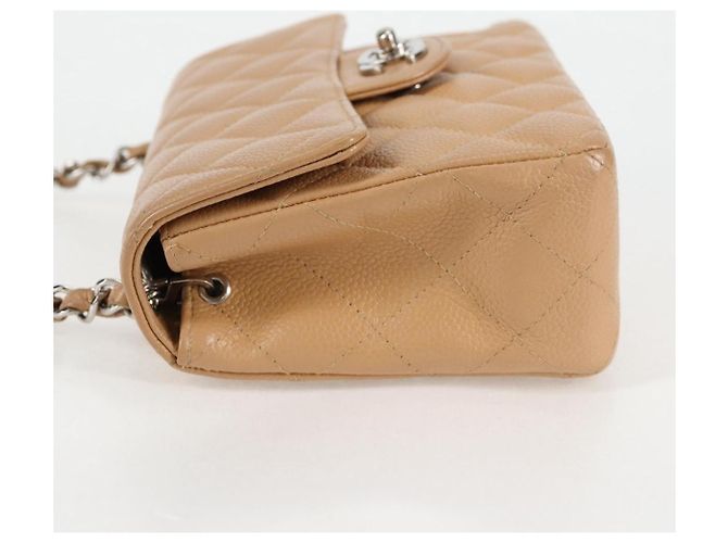 CHANEL Mini Matelasse 17 Chain Shoulder Bag Caviar Skin Beige CC - vista 3