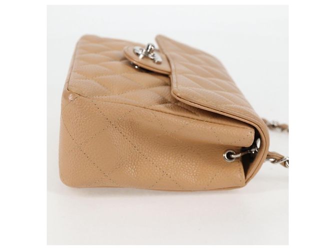CHANEL Mini Matelasse 17 Chain Shoulder Bag Caviar Skin Beige CC - vista 4