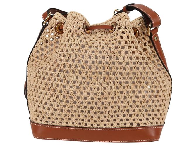 LOUIS VUITTON Noe BB Shoulder Bag Raffia Beige M24722 LV - vista 2
