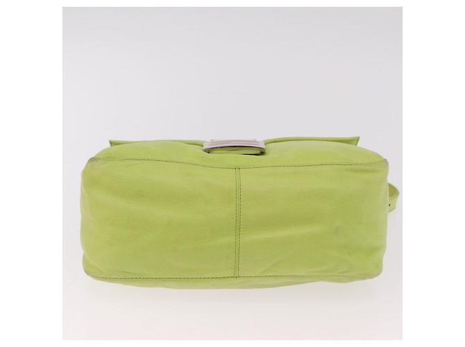 FENDI Mamma Baguette Shoulder Bag Leather Green Silver - vista 10