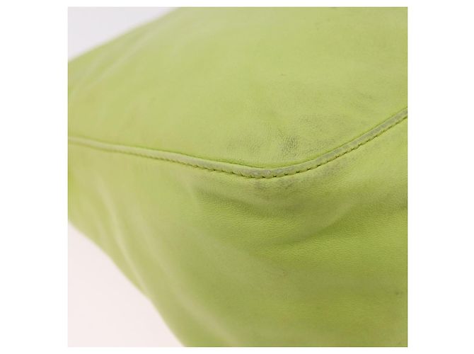 FENDI Mamma Baguette Shoulder Bag Leather Green Silver - vista 13