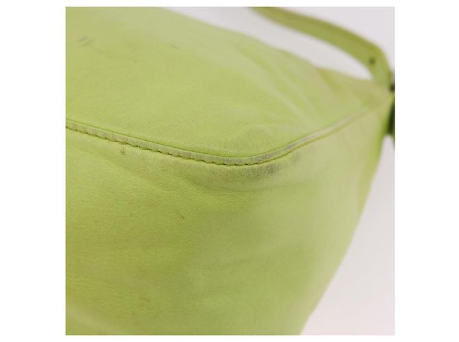 FENDI Mamma Baguette Shoulder Bag Leather Green Silver - vista 14