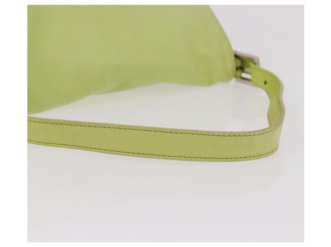 FENDI Mamma Baguette Shoulder Bag Leather Green Silver - vista 7