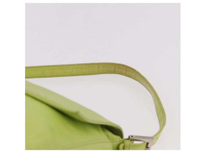 FENDI Mamma Baguette Shoulder Bag Leather Green Silver - vista 8