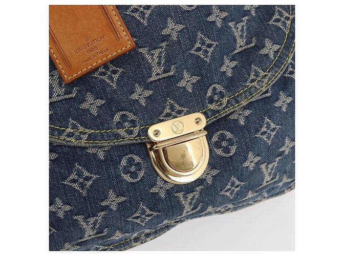 LOUIS VUITTON Saco Tote Shopper Plano em Denim Monogram Azul M95018 LV - vista 16