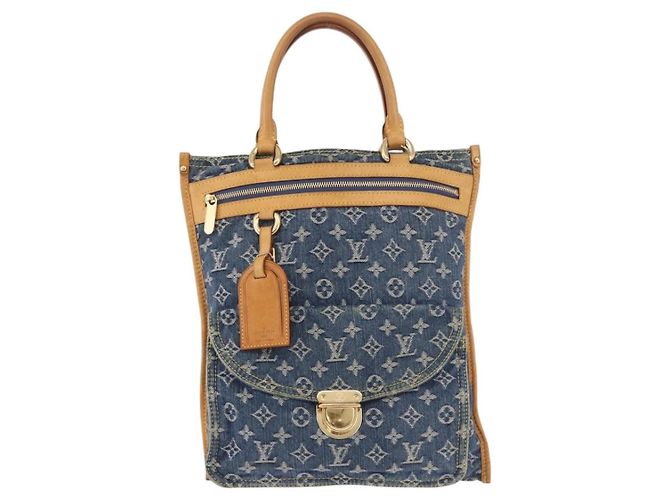 LOUIS VUITTON Saco Tote Shopper Plano em Denim Monogram Azul M95018 LV - vista 2