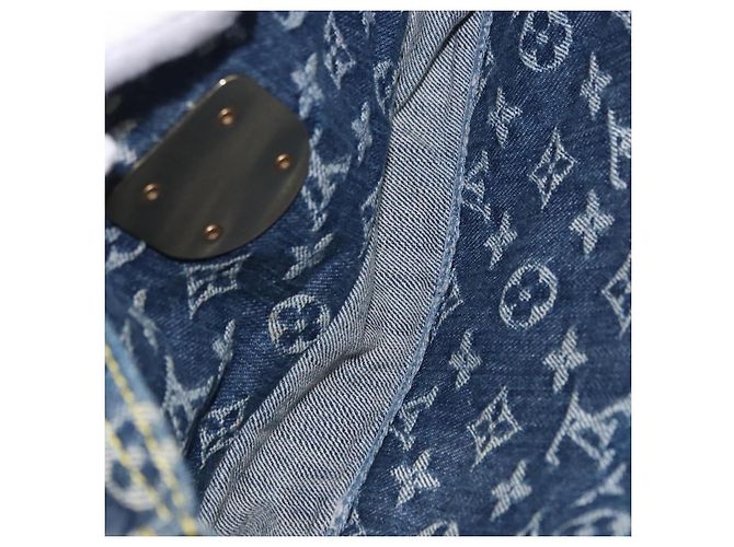 LOUIS VUITTON Saco Tote Shopper Plano em Denim Monogram Azul M95018 LV - vista 24