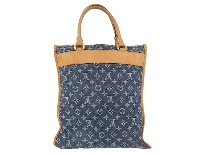 LOUIS VUITTON Saco Tote Shopper Plano em Denim Monogram Azul M95018 LV - vista 3