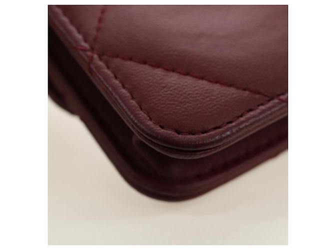 CHANEL Matelasse Shoulder Bag Calf Skin Silver Bordeaux CC - vista 15