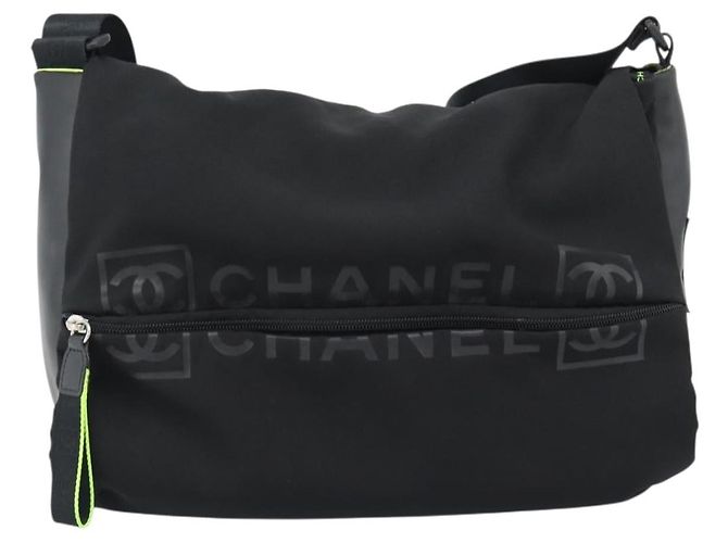 CHANEL Sports Line Shoulder Bag Nylon Black Silver CC - vista 13