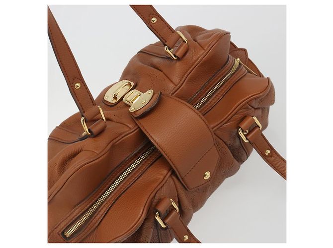 LOUIS VUITTON Mahina Runner PM Hand Bag Leather Brown M97052 LV - vista 6