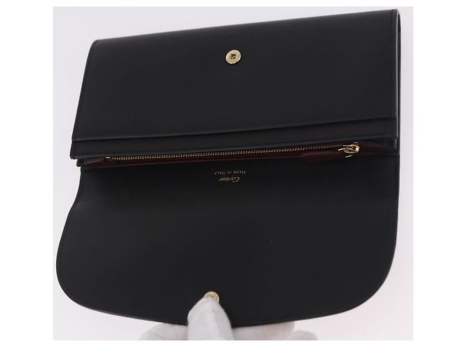 CARTIER Long Wallet Leather Black Gold - vista 18