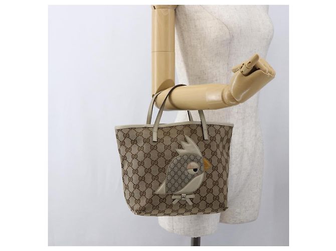 GUCCI GG Canvas Hand Bag Beige Silver 271101 - vista 21