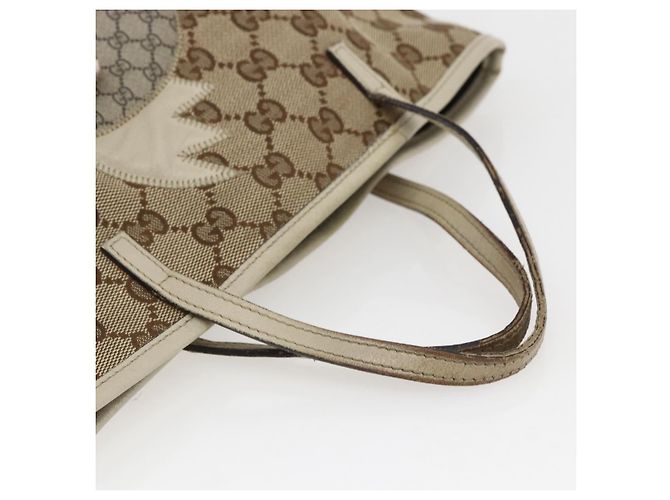 GUCCI GG Canvas Hand Bag Beige Silver 271101 - vista 7