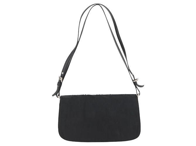 PRADA Shoulder Bag Nylon Black Silver - vista 2